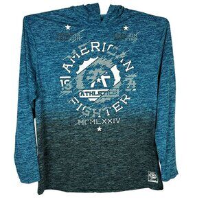 American Fighter Maryland Long Sleeve Hooded Shirt Size 4XL Blue/Black